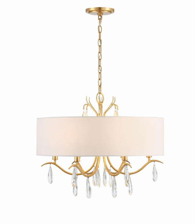 Crystorama Rollins 6 Light Antique Gold Chandelier