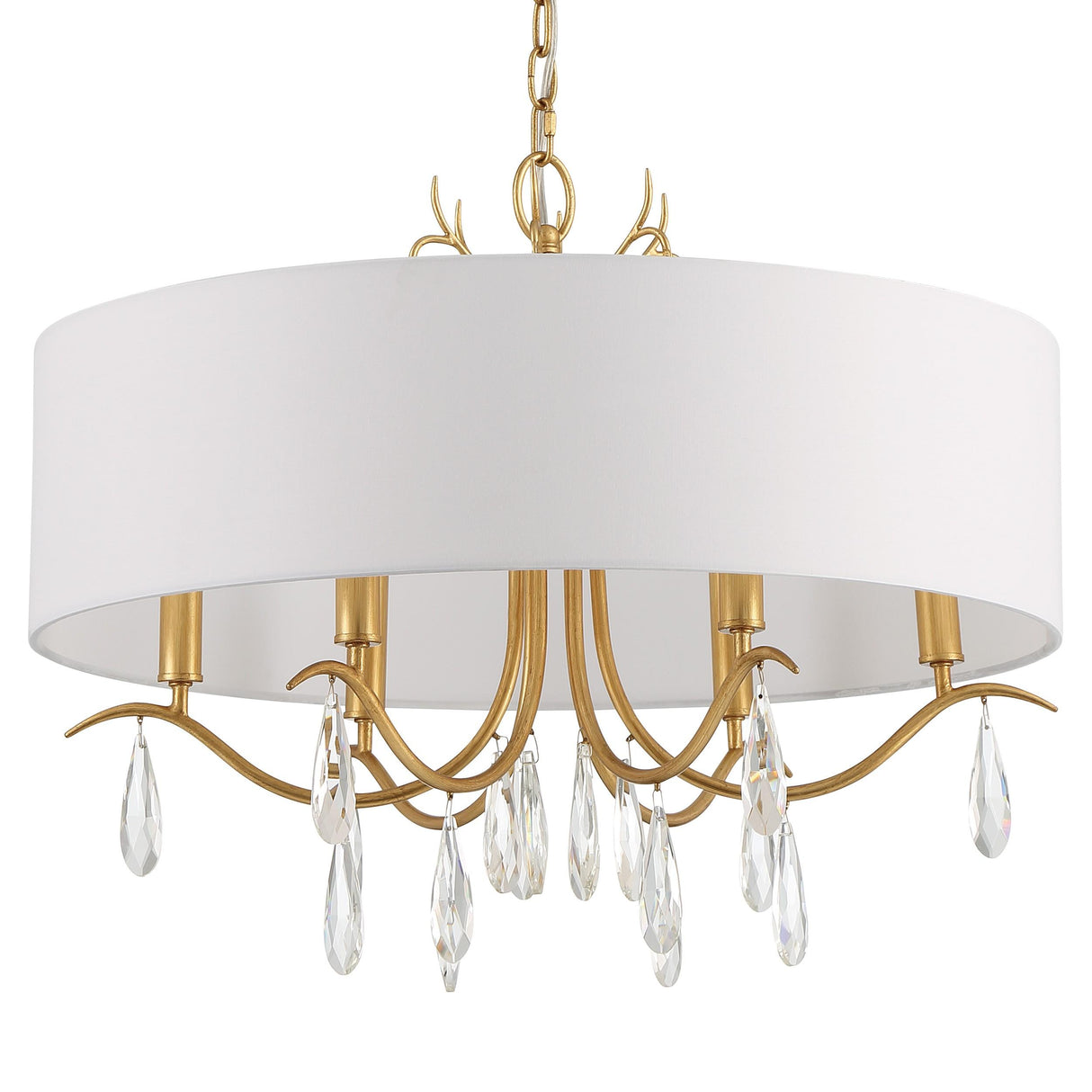 Crystorama Rollins 6 Light Antique Gold Chandelier