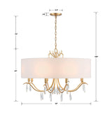 Crystorama Rollins 8 Light Antique Gold Chandelier