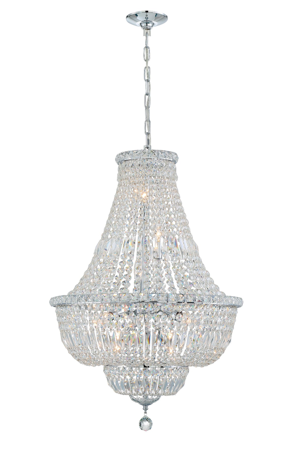 Crystorama Roslyn 9 Light Polished Chrome Chandelier