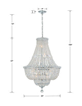 Crystorama Roslyn 9 Light Polished Chrome Chandelier