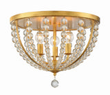 Crystorama Roxy 3 Light Antique Gold Flush Mount