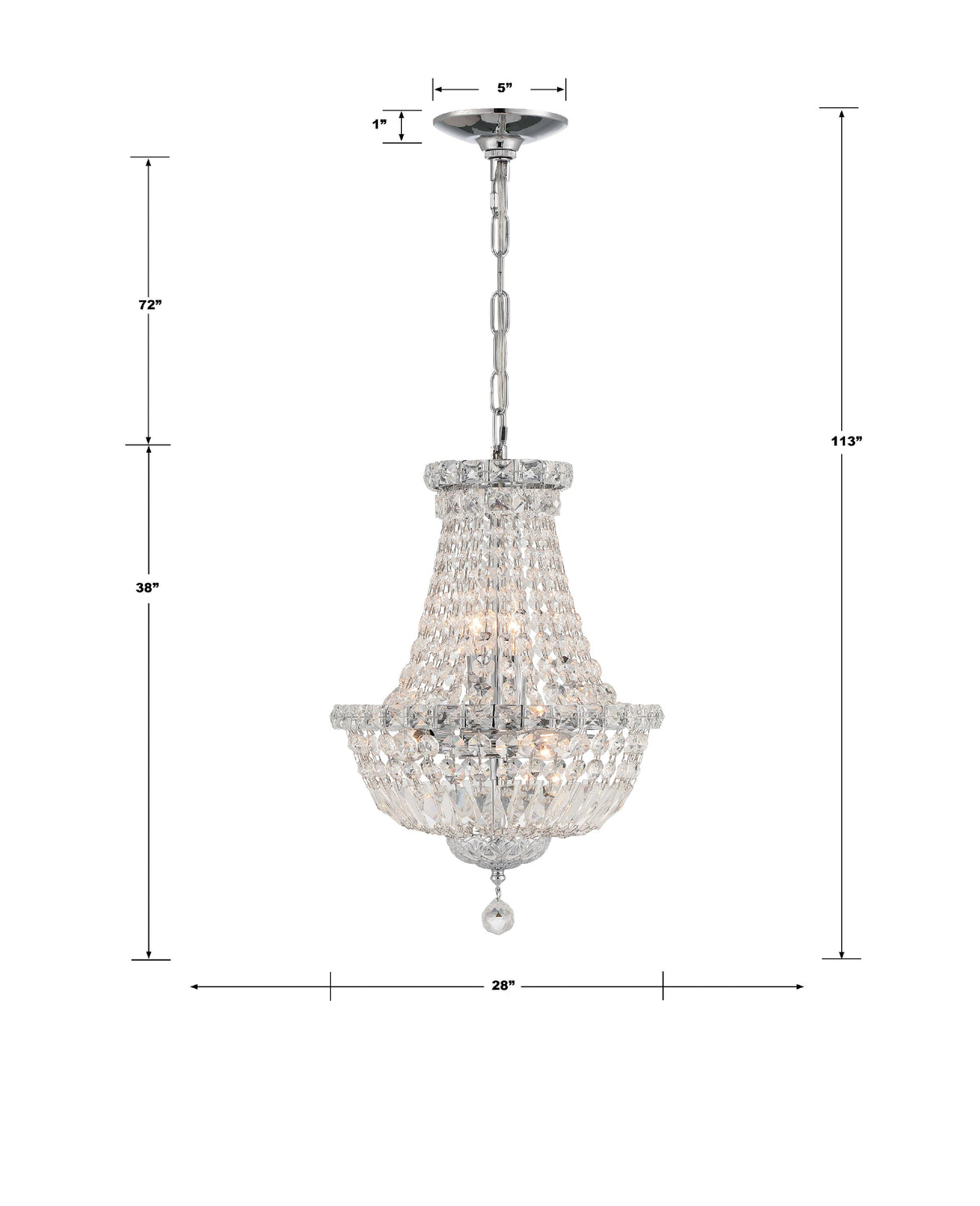 Crystorama Roslyn 15 Light Polished Chrome Chandelier