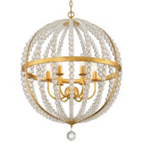 Crystorama Roxy 6 Light Antique Gold Chandelier