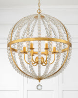 Crystorama Roxy 6 Light Antique Gold Chandelier