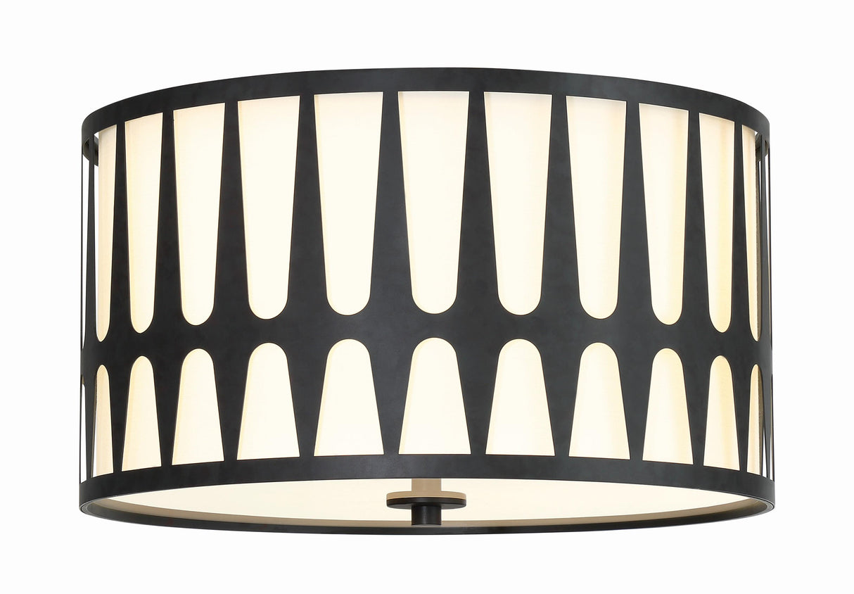 Crystorama Royston 3 Light Black Flush Mount