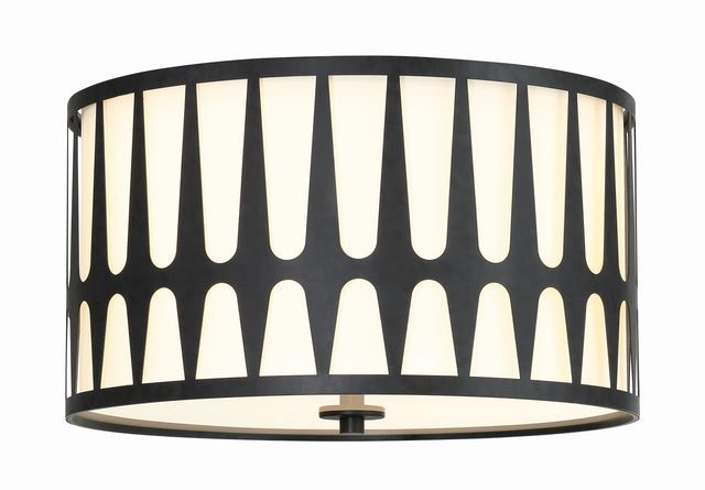 Crystorama Royston 3 Light Black Flush Mount