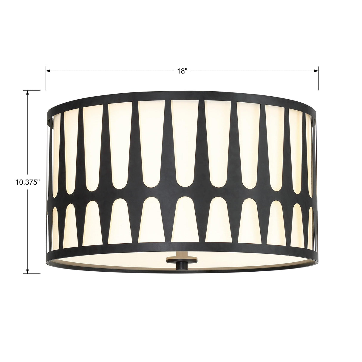 Crystorama Royston 3 Light Black Flush Mount
