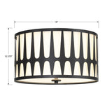 Crystorama Royston 3 Light Black Flush Mount