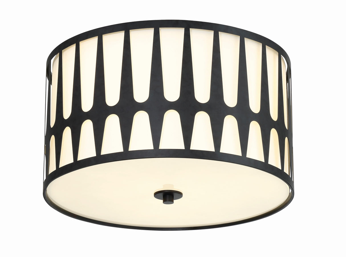 Crystorama Royston 3 Light Black Flush Mount