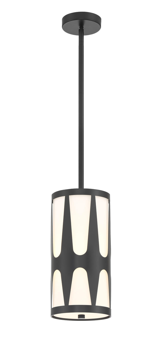 Crystorama Royston 1 Light Black Mini Pendant