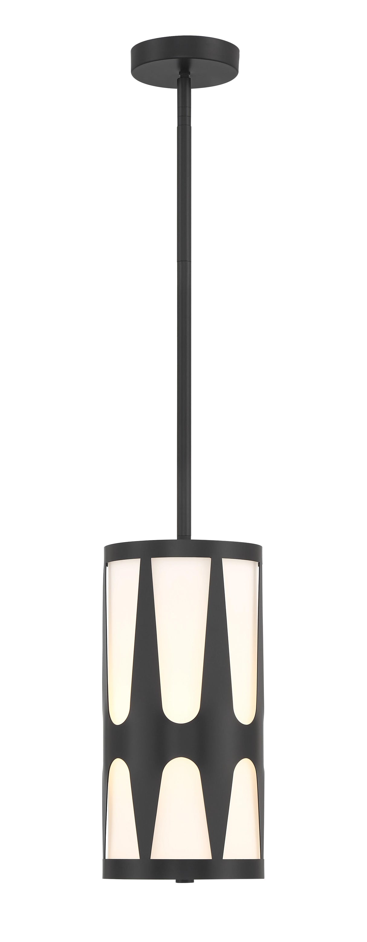 Crystorama Royston 1 Light Black Mini Pendant
