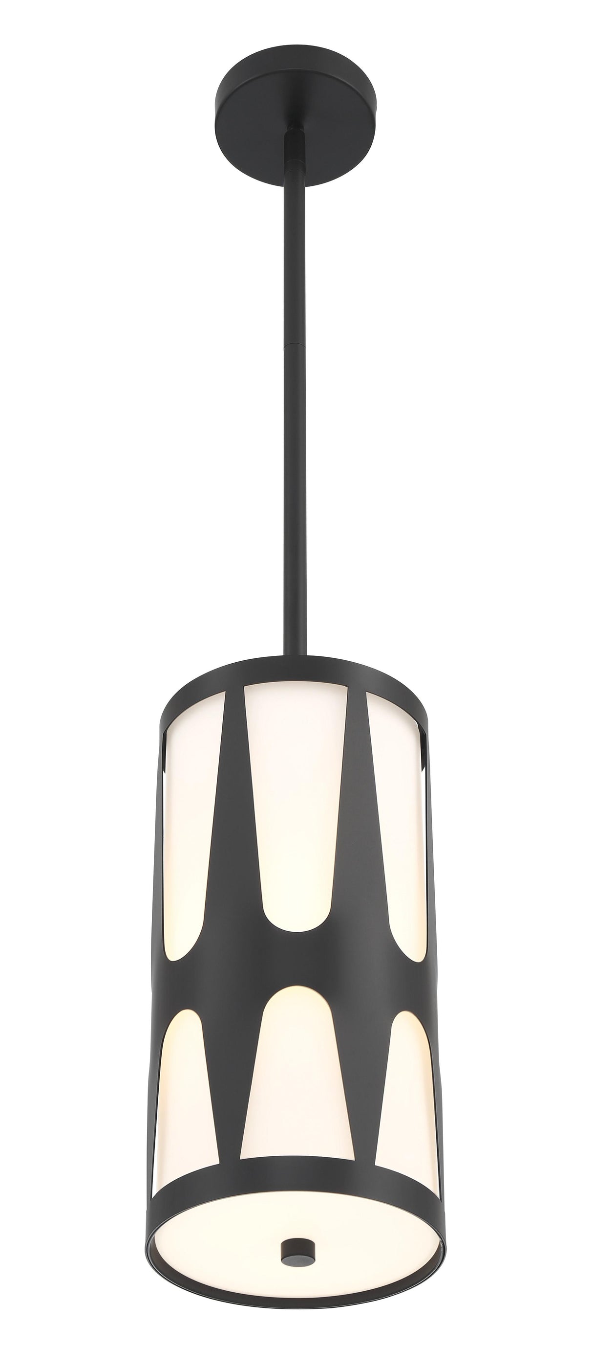 Crystorama Royston 1 Light Black Mini Pendant