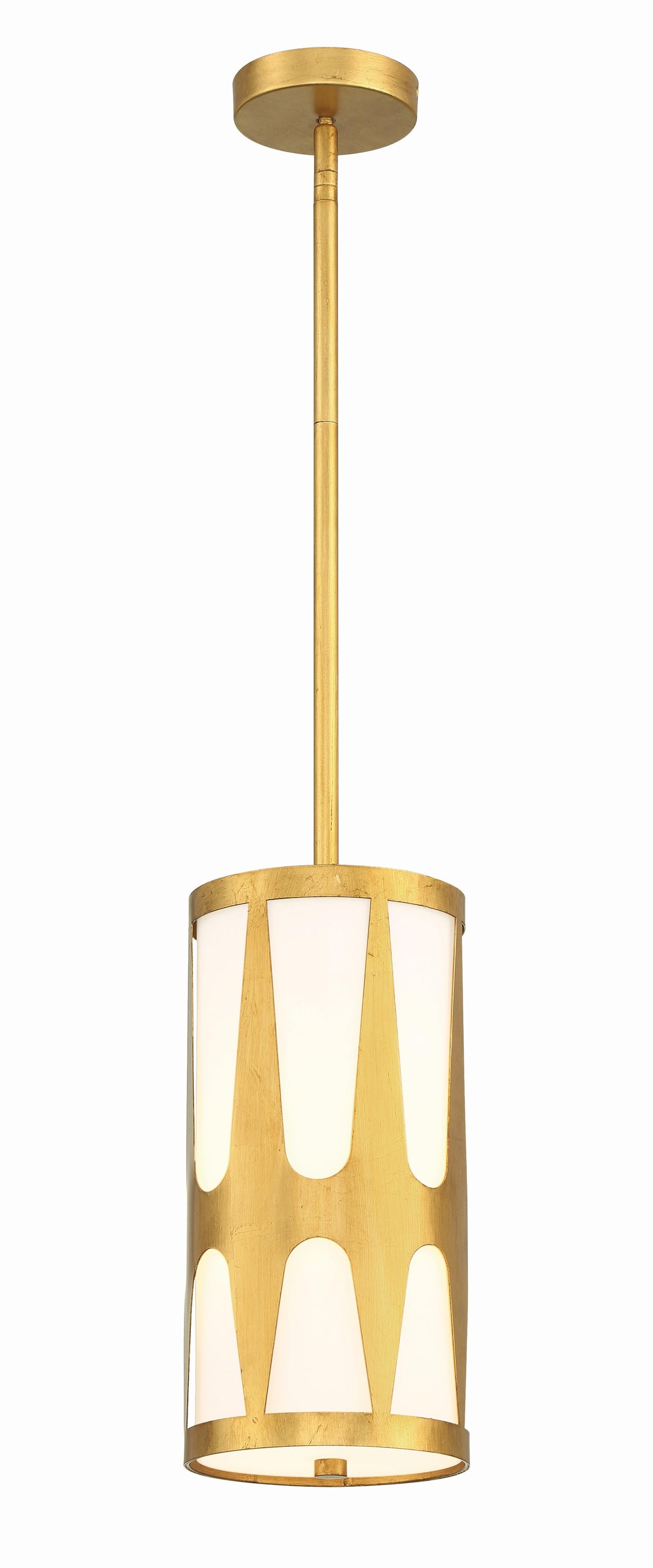 Crystorama Royston 1 Light Antique Gold Mini Pendant