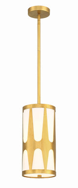 Crystorama Royston 1 Light Antique Gold Mini Pendant