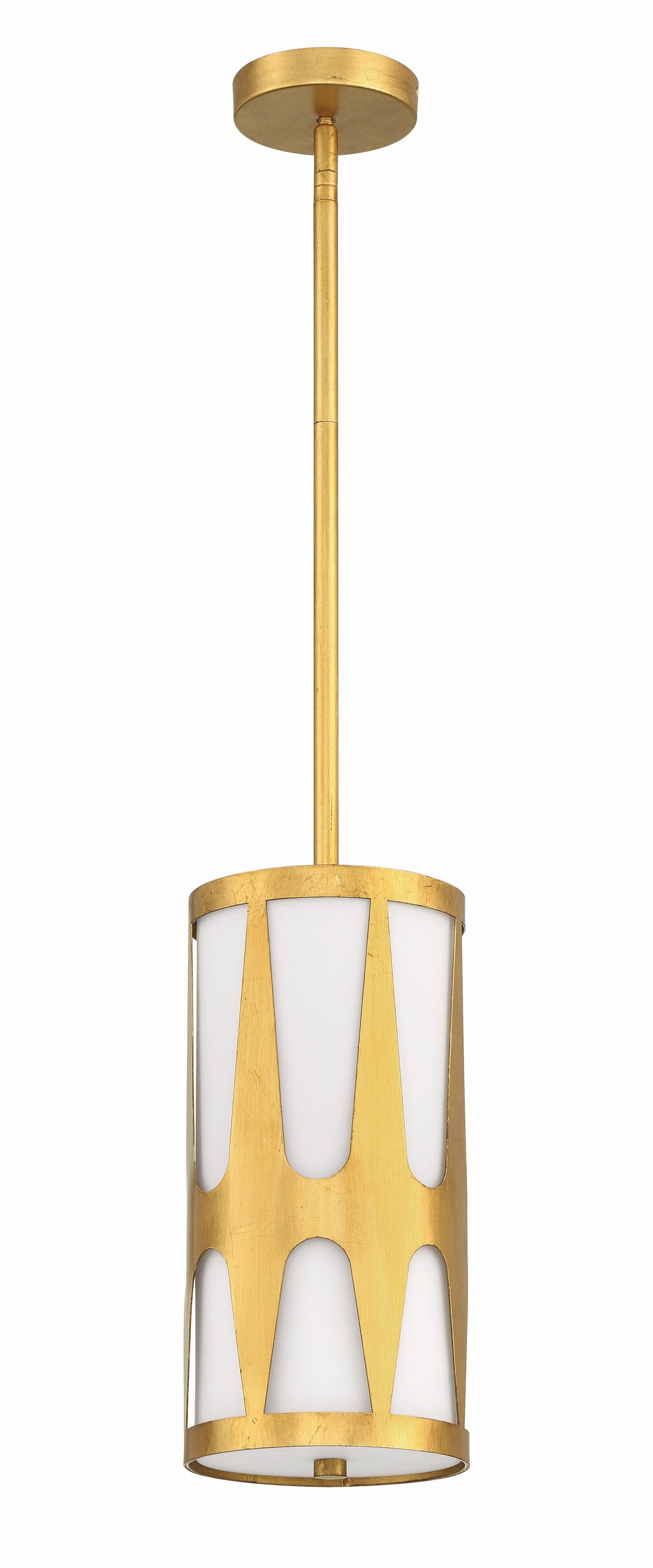 Crystorama Royston 1 Light Antique Gold Mini Pendant
