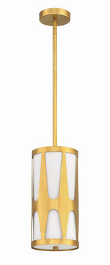 Crystorama Royston 1 Light Antique Gold Mini Pendant