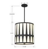 Crystorama Royston 4 Light Black Pendant