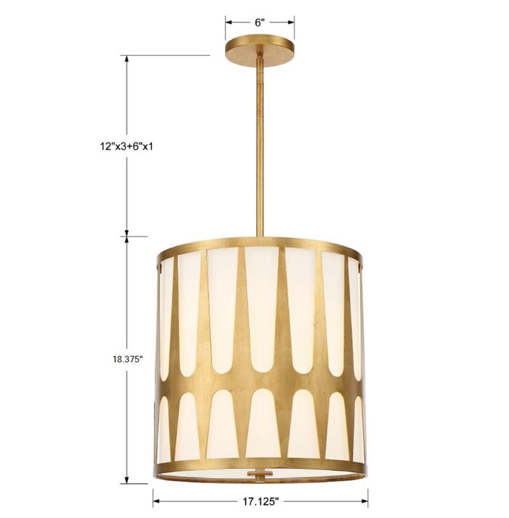 Crystorama Royston 4 Light Antique Gold Pendant