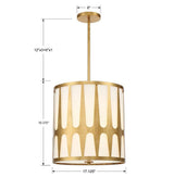 Crystorama Royston 4 Light Antique Gold Pendant