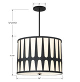 Crystorama Royston 5 Light Black Pendant