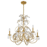Crystorama Sadie 6 Light Antique Gold Chandelier