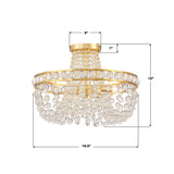Crystorama Seville 3 Light Aged Brass Semi Flush Mount