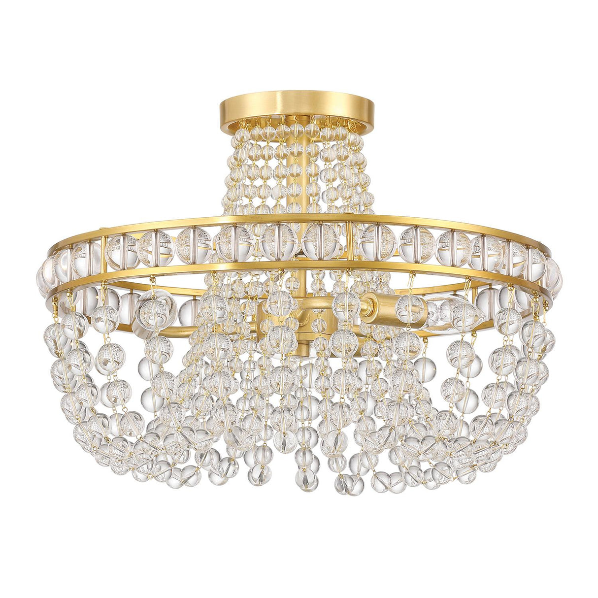 Crystorama Seville 3 Light Aged Brass Semi Flush Mount