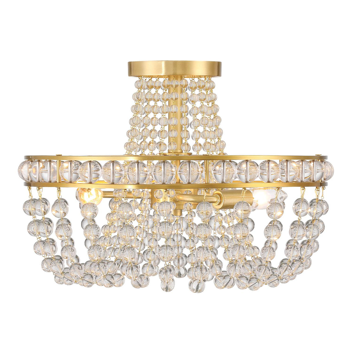Crystorama Seville 3 Light Aged Brass Semi Flush Mount