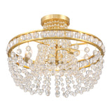 Crystorama Seville 3 Light Aged Brass Semi Flush Mount