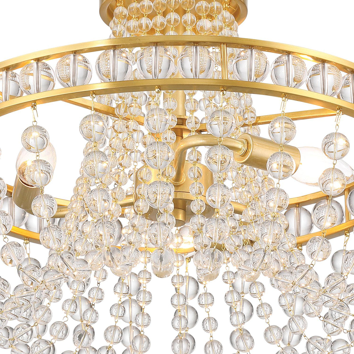 Crystorama Seville 3 Light Aged Brass Semi Flush Mount