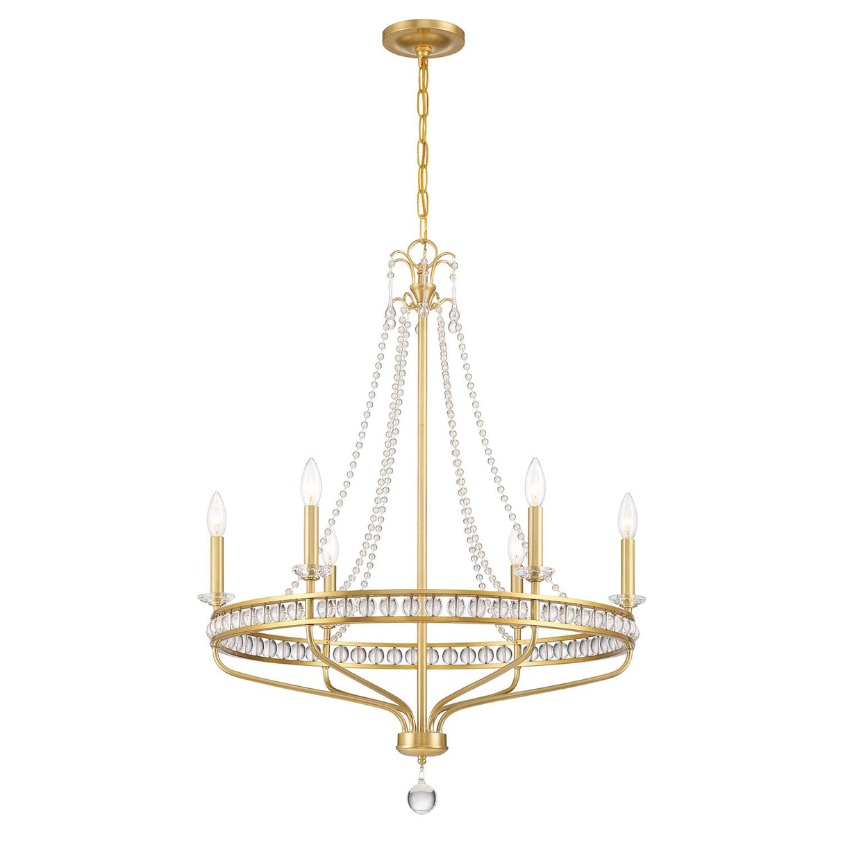 Crystorama Seville 6 Light Aged Brass Chandelier