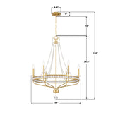 Crystorama Seville 6 Light Aged Brass Chandelier
