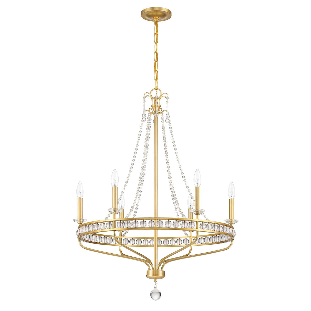 Crystorama Seville 6 Light Aged Brass Chandelier