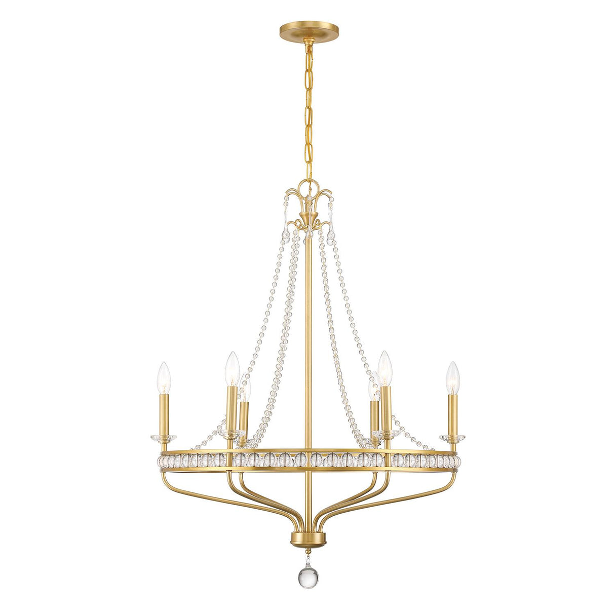 Crystorama Seville 6 Light Aged Brass Chandelier