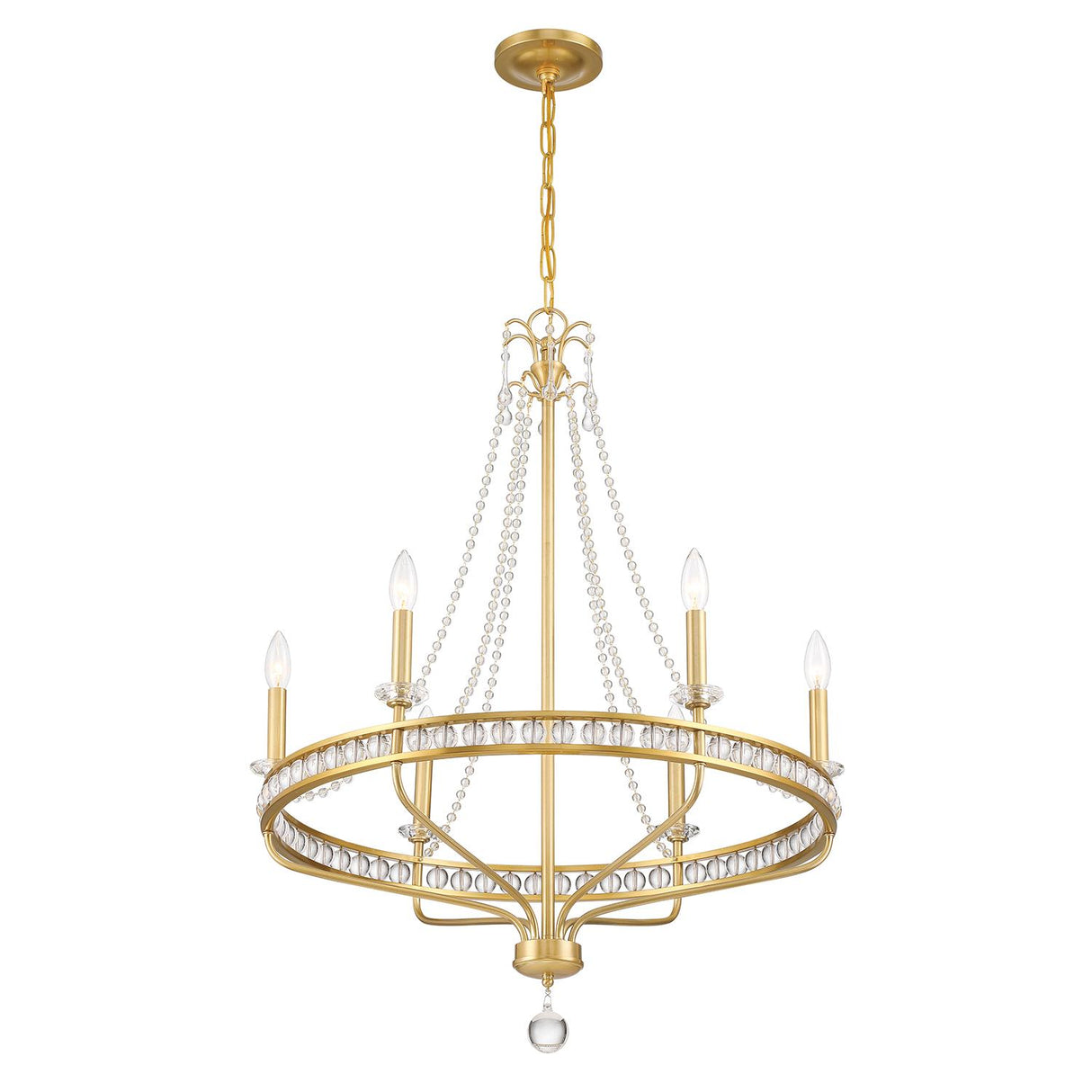 Crystorama Seville 6 Light Aged Brass Chandelier