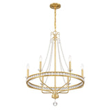 Crystorama Seville 6 Light Aged Brass Chandelier