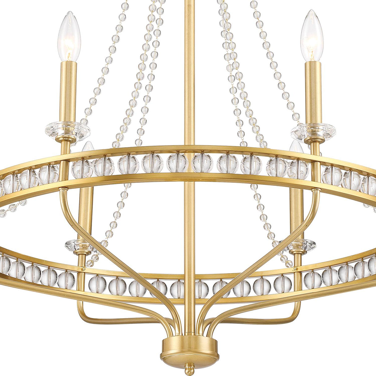 Crystorama Seville 6 Light Aged Brass Chandelier