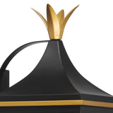 Crystorama Simpson 3 Light Matte Black + Textured Gold Outdoor Sconce