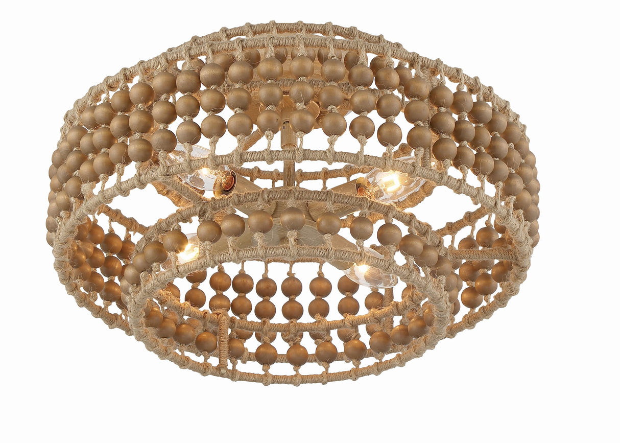 Crystorama Silas 4 Light Burnished Silver Semi Flush Mount