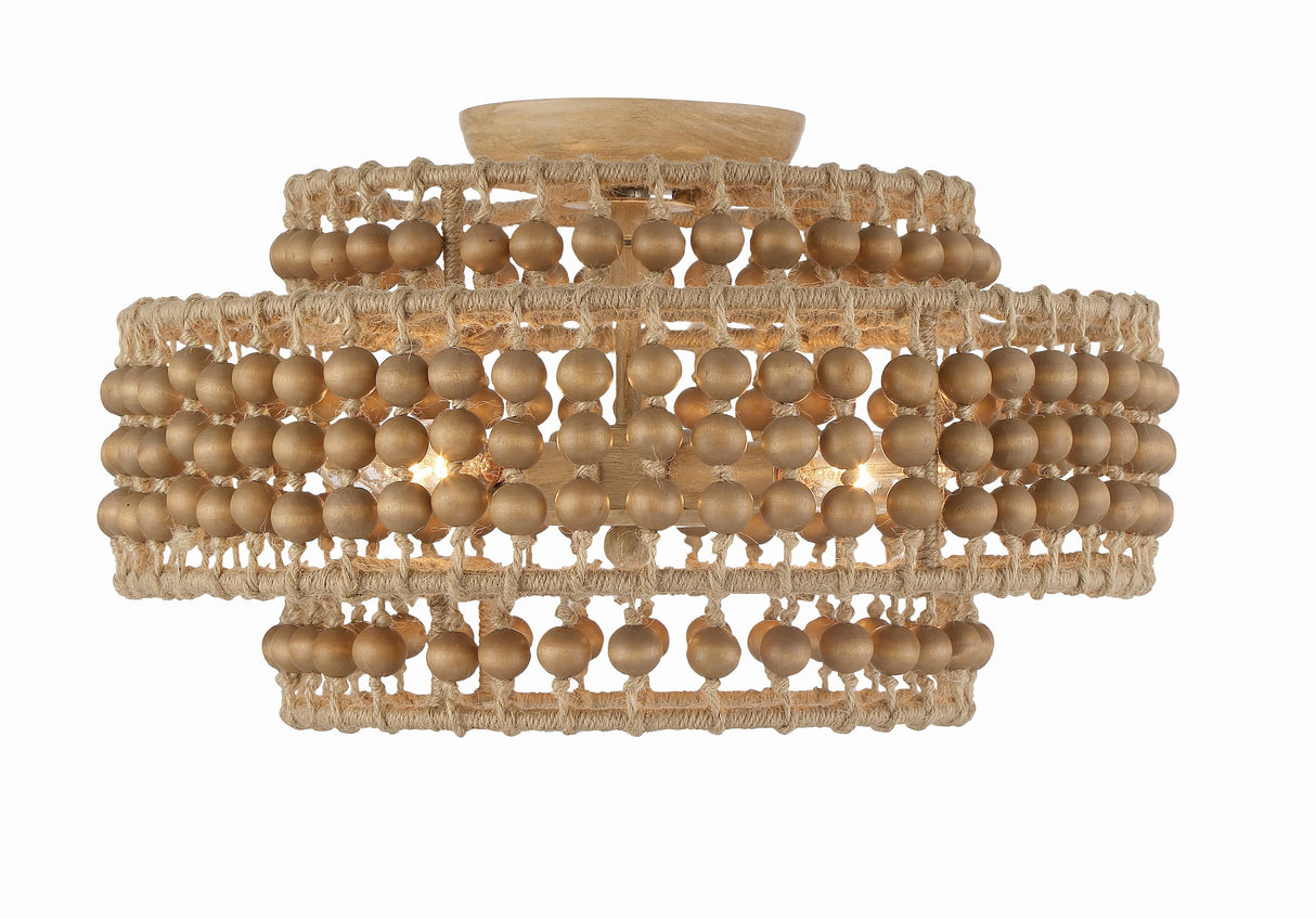 Crystorama Silas 4 Light Burnished Silver Semi Flush Mount