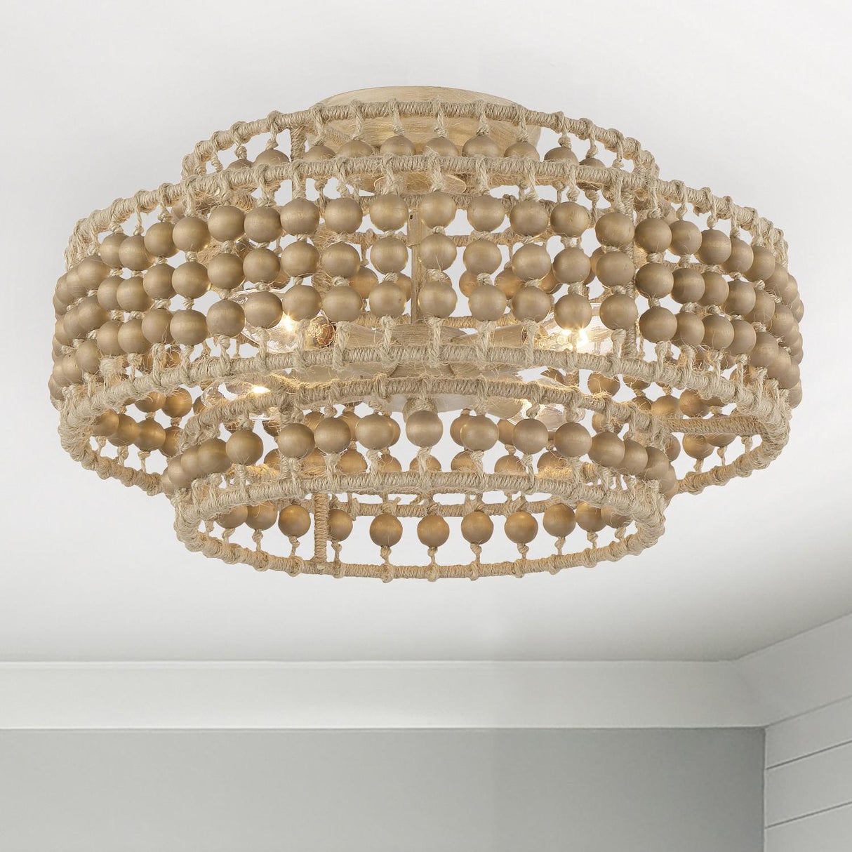 Crystorama Silas 4 Light Burnished Silver Semi Flush Mount