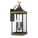 Crystorama Simpson 4 Light Matte Black + Textured Gold Outdoor Sconce