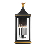 Crystorama Simpson 4 Light Matte Black + Textured Gold Outdoor Sconce