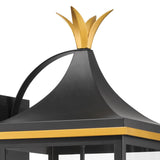 Crystorama Simpson 4 Light Matte Black + Textured Gold Outdoor Sconce