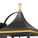 Crystorama Simpson 4 Light Matte Black + Textured Gold Outdoor Sconce