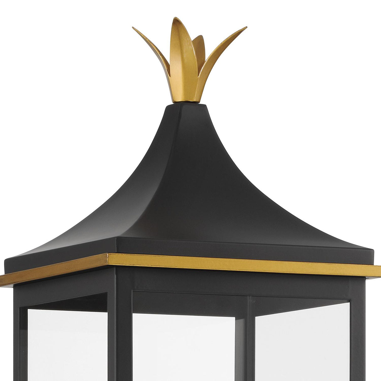 Crystorama Simpson 3 Light Matte Black + Textured Gold Outdoor Post