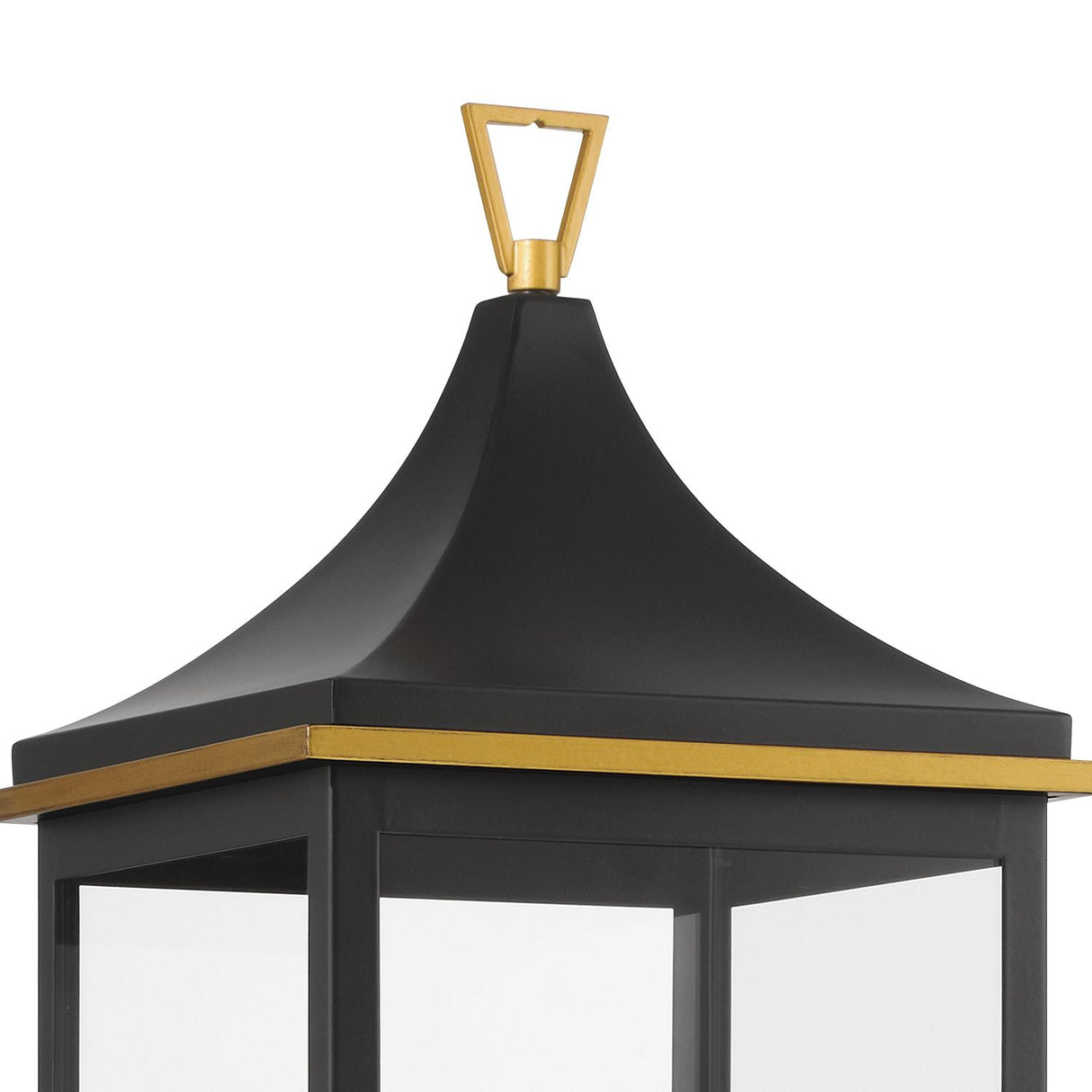 Crystorama Simpson 3 Light Matte Black + Textured Gold Outdoor Post
