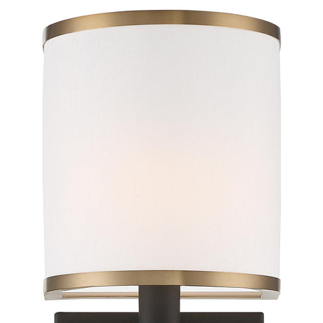 Crystorama Sloane 1 Light Vibrant Gold + Black Forged Sconce