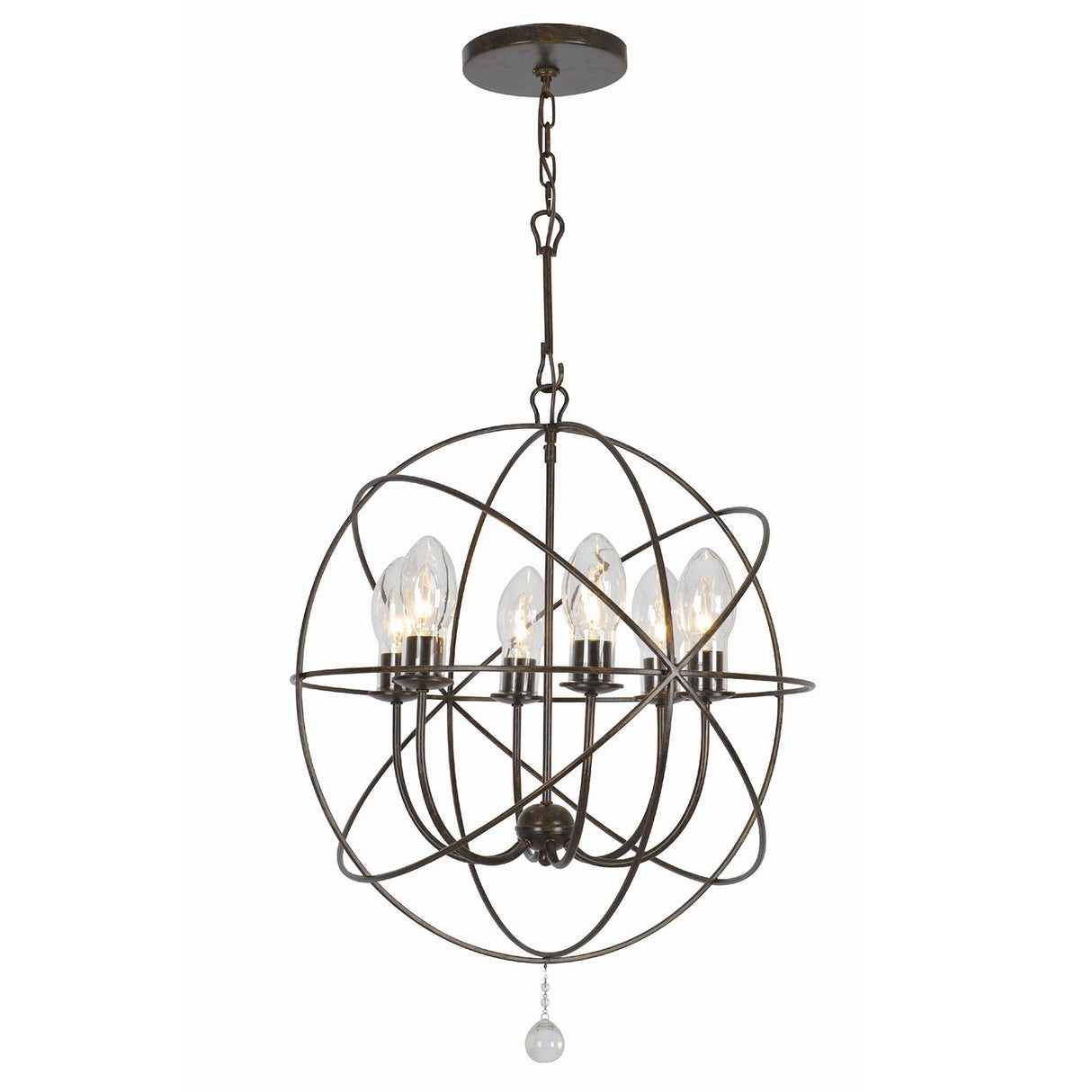 Crystorama Solaris 6 Light English Bronze Sphere Outdoor Chandelier